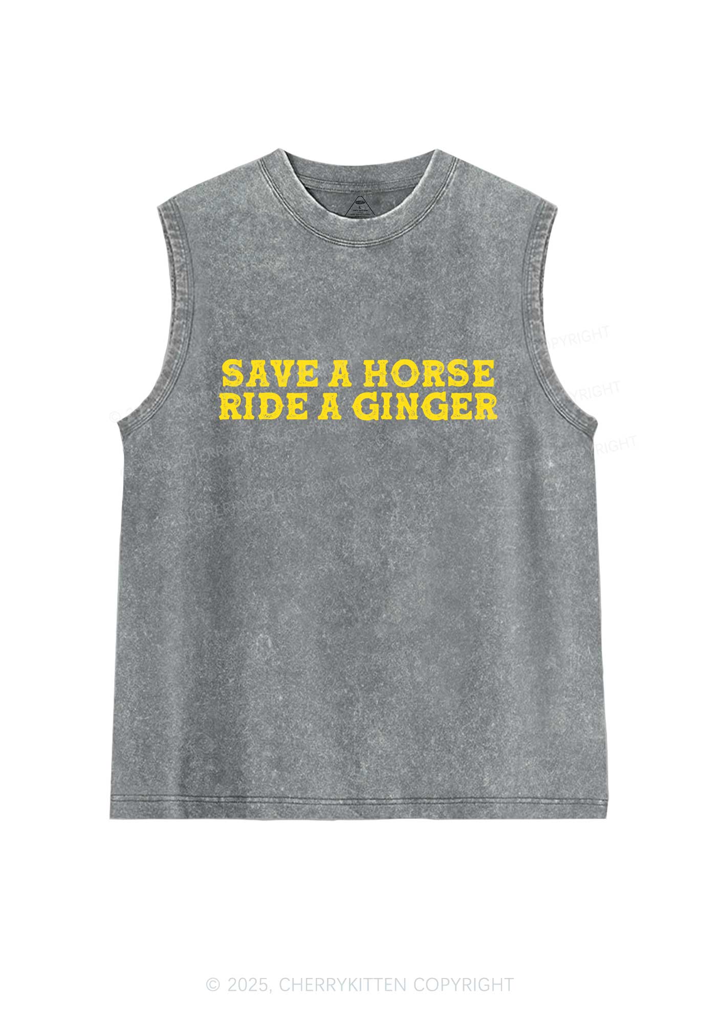 Ride A Ginger Y2K Washed Muscle Tank Cherrykitten