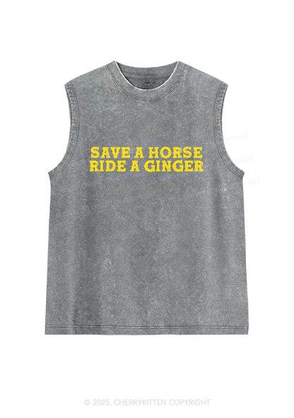 Ride A Ginger Y2K Washed Muscle Tank Cherrykitten