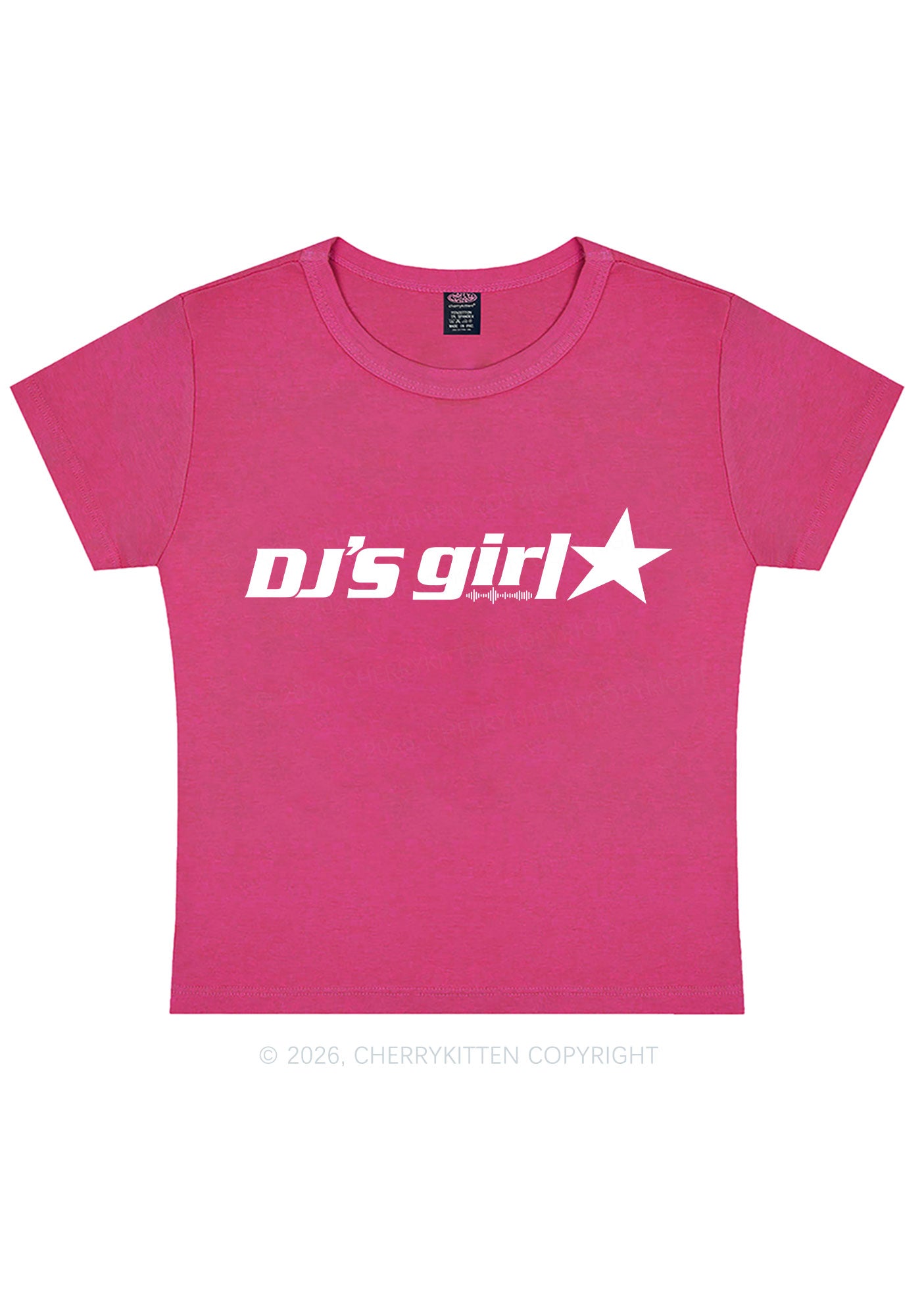 DJs Girl Y2K Baby Tee Cherrykitten