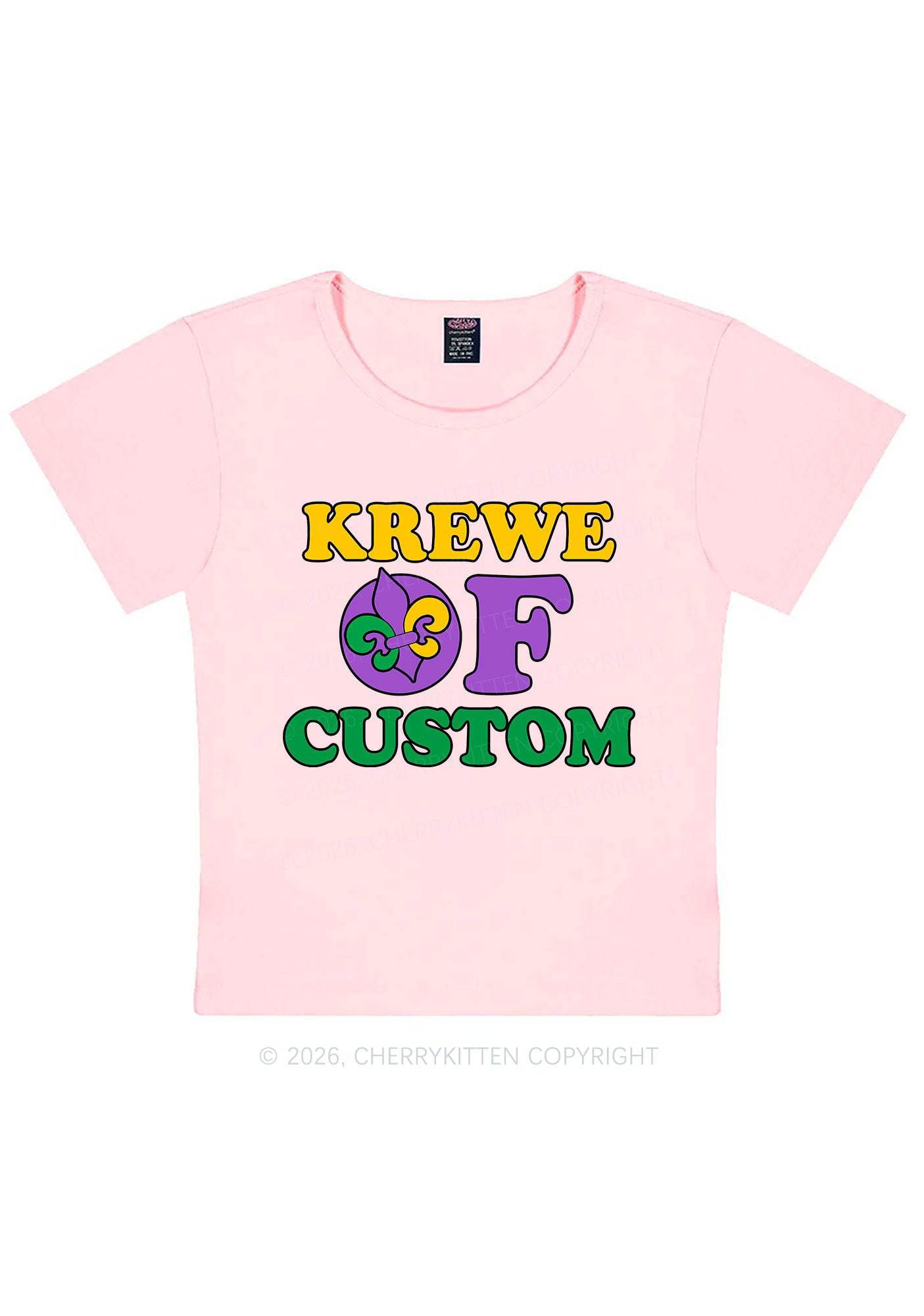 Krewe Of Custom Y2K Baby Tee Cherrykitten