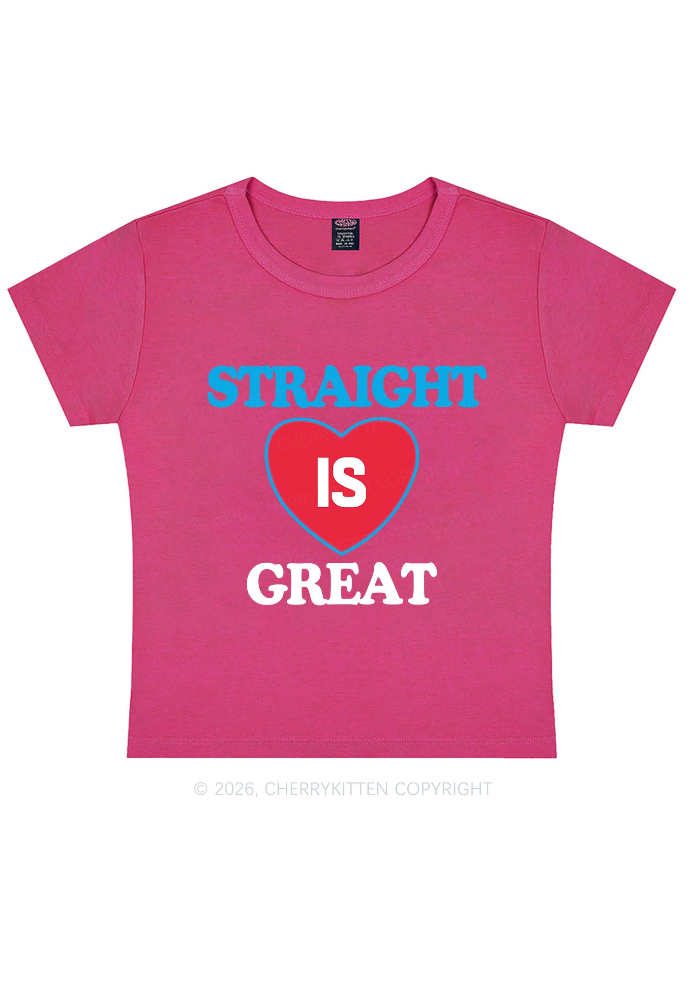 Straight Is Great Pride Y2K Baby Tee Cherrykitten