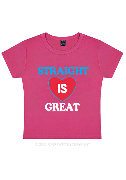 Straight Is Great Pride Y2K Baby Tee Cherrykitten