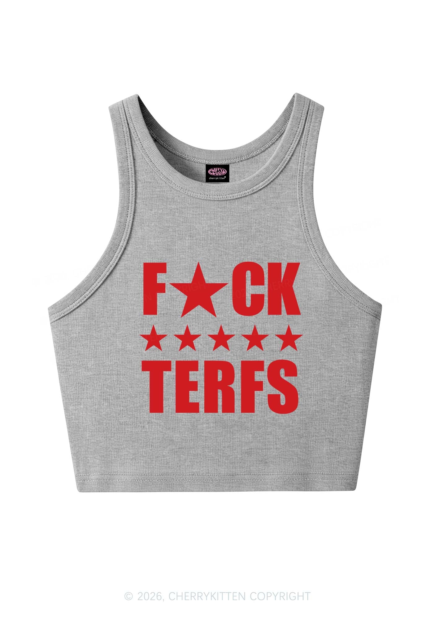 Fxxk Terfs Pride Y2K Crop Tank Top Cherrykitten