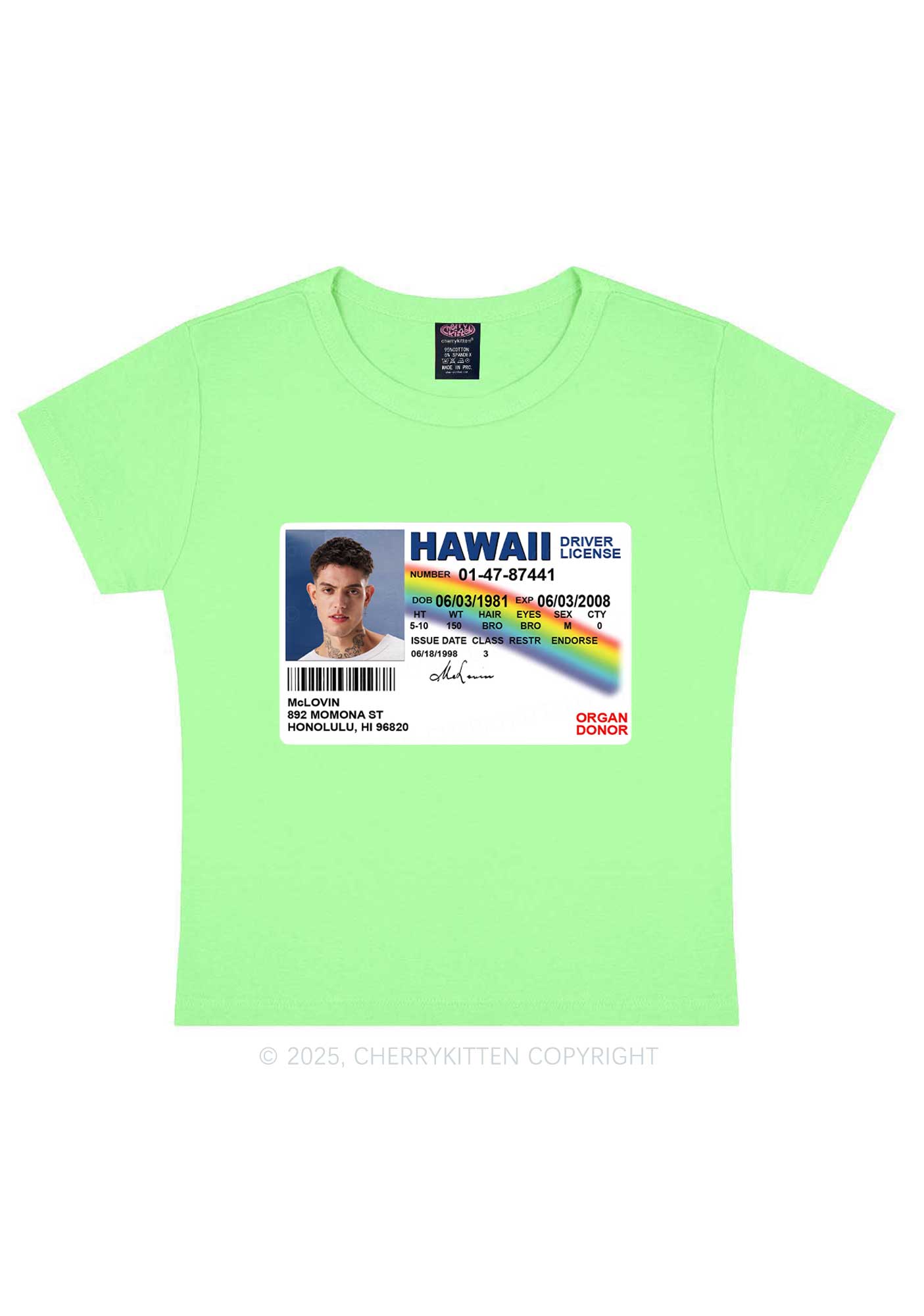 Custom MCL ID Y2K Baby Tee Cherrykitten