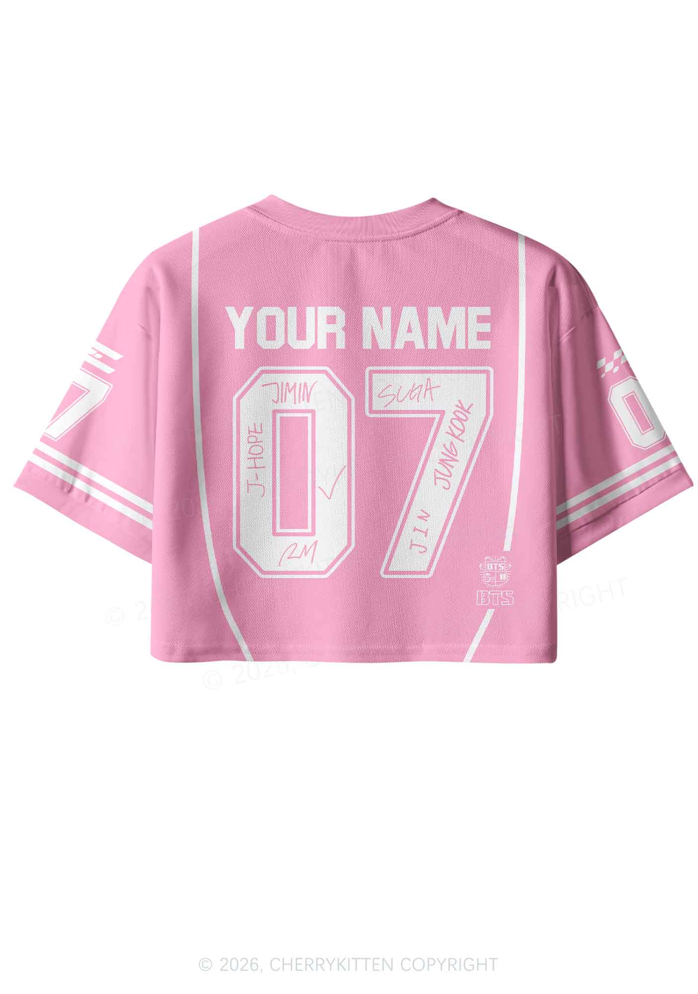Custom Pink Korean Boys Y2K Crop Sport Jersey Shirts Cherrykitten