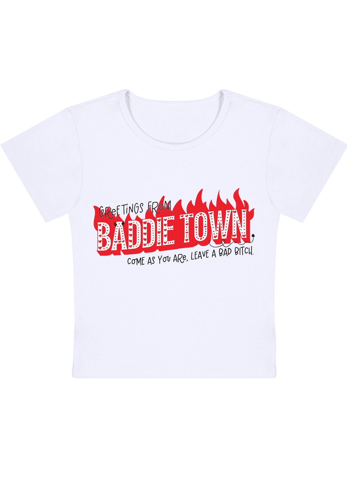 Curvy Greetings From Baddie Town Baby Tee