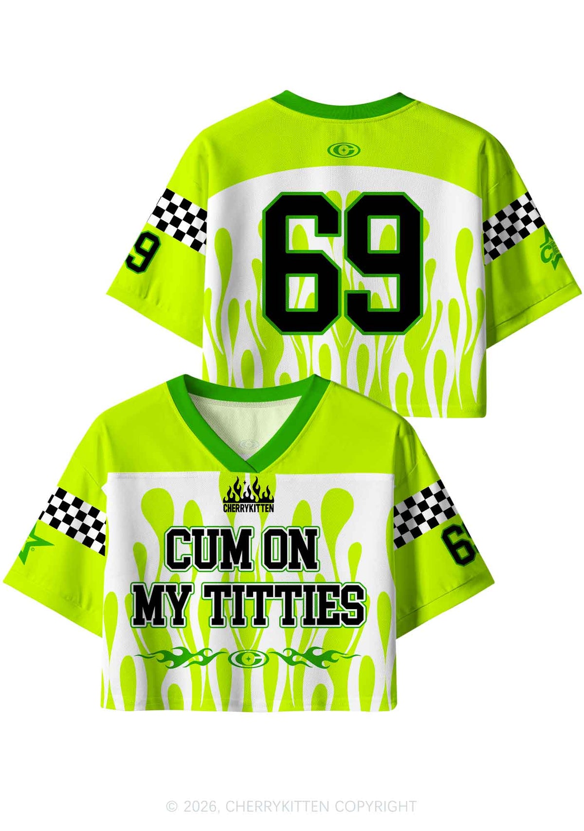 Cxm On My Txtties Y2K Crop Sport Jersey Shirts Cherrykitten