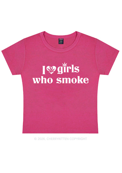 I Love Girls Who Smoke Y2K Baby Tee Cherrykitten