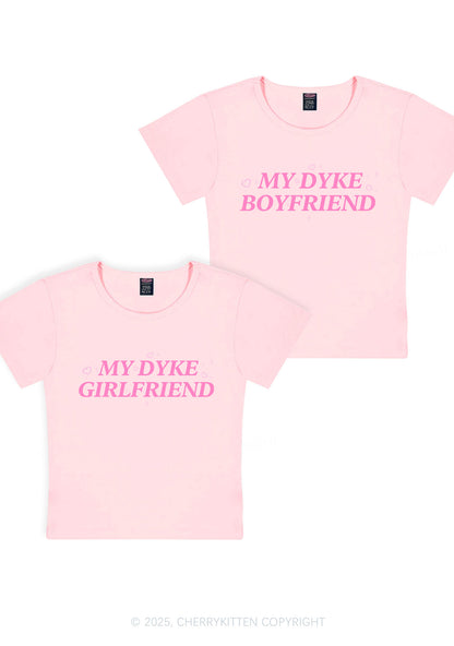 My Dyke BF GF Y2K Valentine's Day Baby Tee Cherrykitten