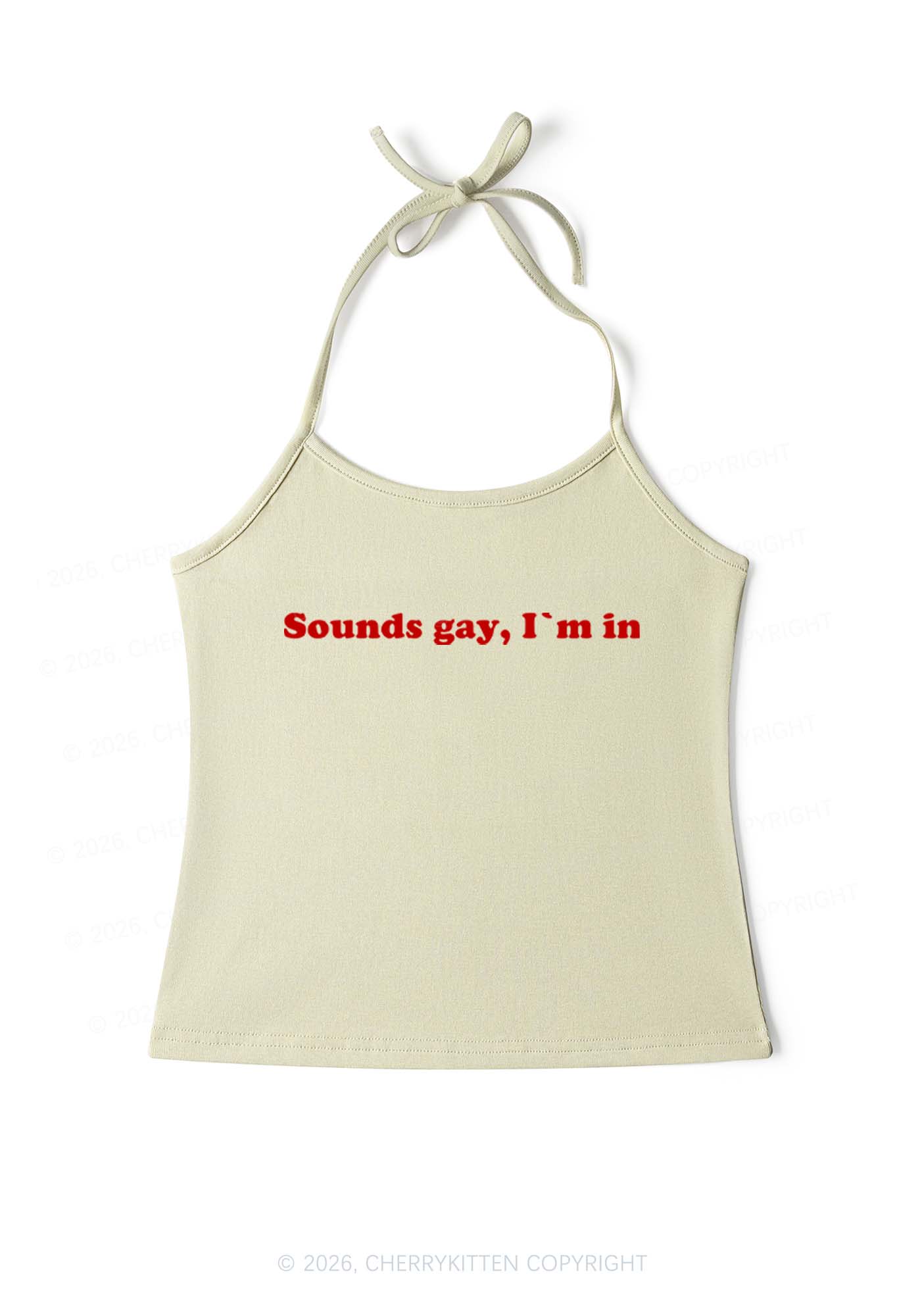 Sounds Gay Pride Y2K Halter Neck Cami Cherrykitten