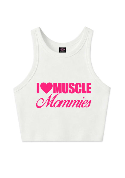 I Love Muscle Mommies Y2K Crop Tank Top Cherrykitten