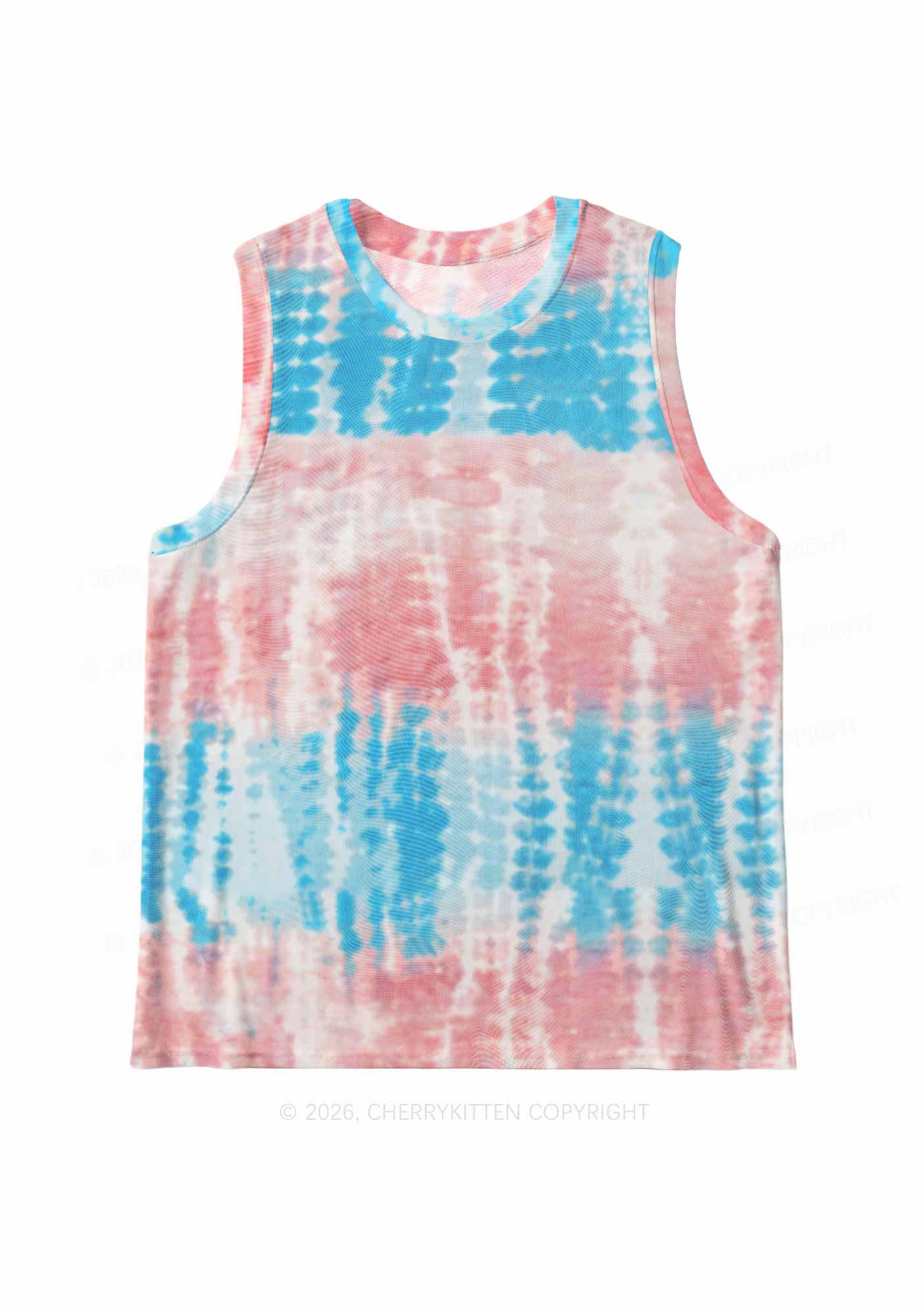 Tie Dye Trans Pride Y2K Mesh Muscle Tank Cherrykitten