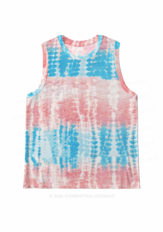 Tie Dye Trans Pride Y2K Mesh Muscle Tank Cherrykitten