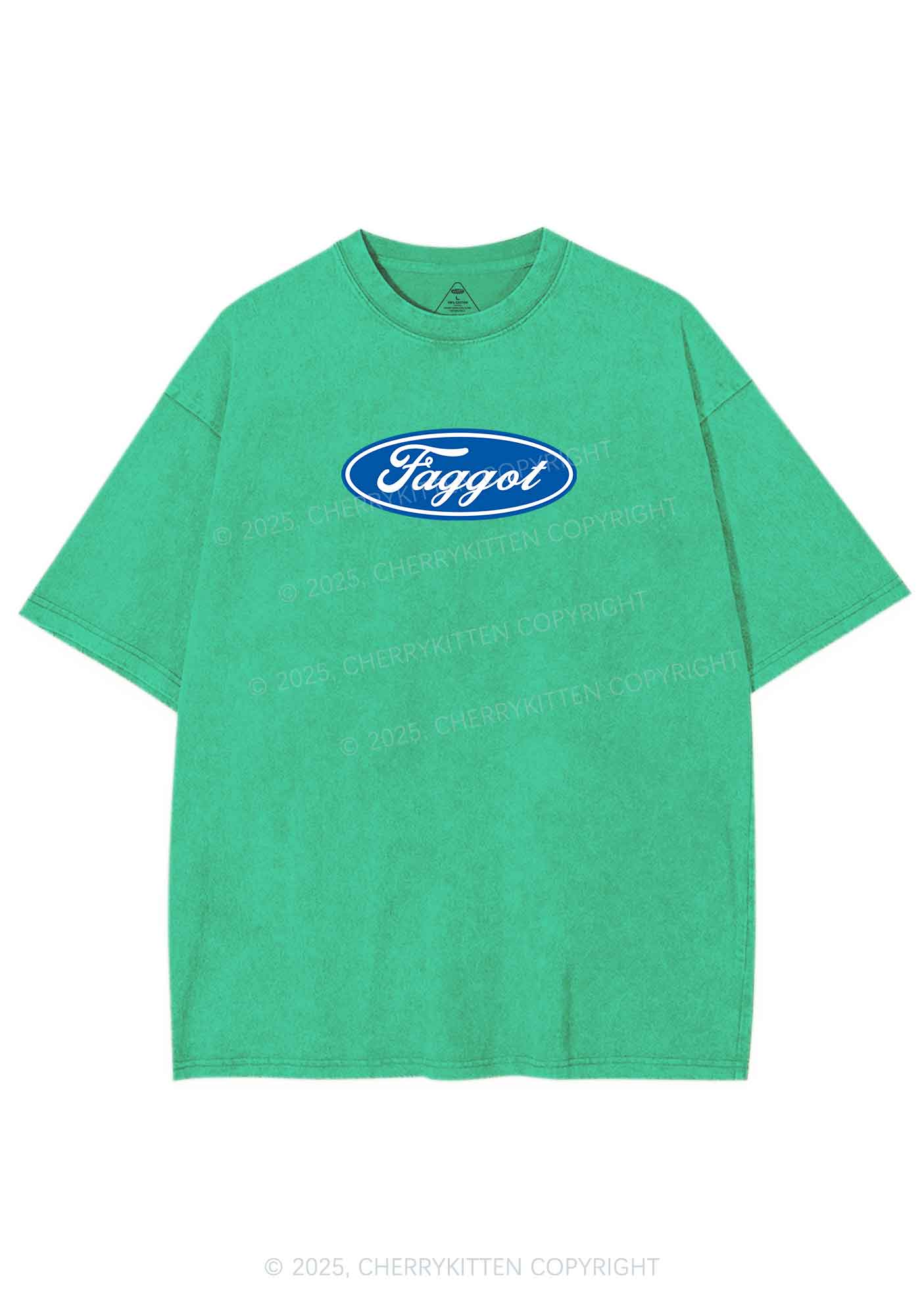 Faggot Pride Y2K Shirts Washed Tee Cherrykitten