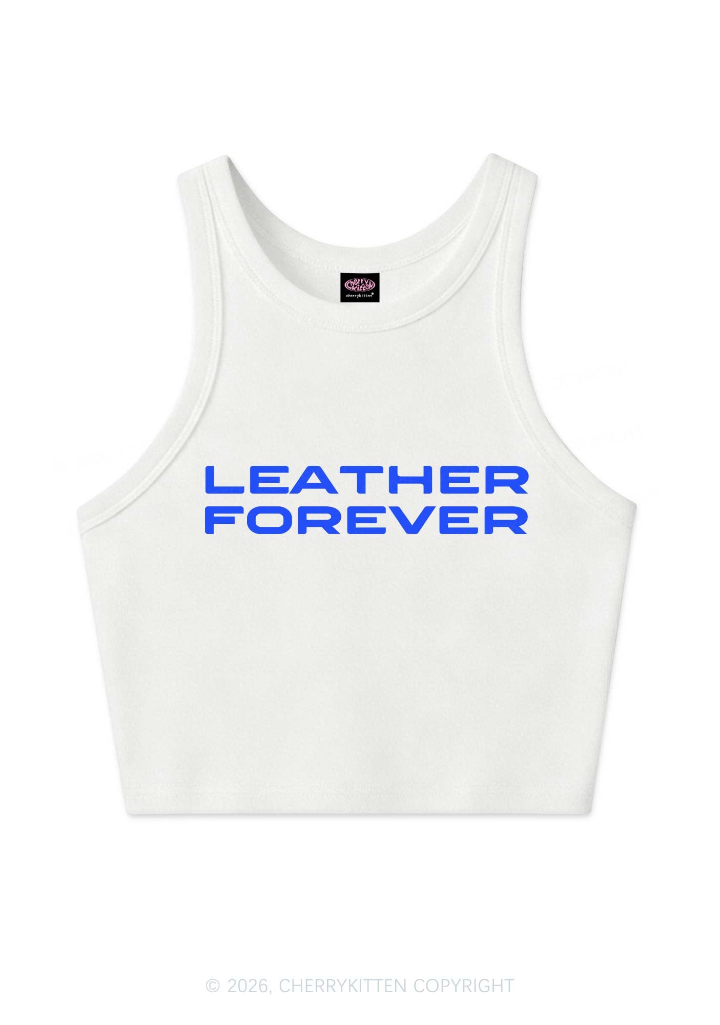 Leather Forever Y2K Crop Tank Top Cherrykitten