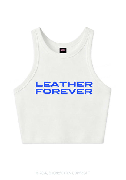 Leather Forever Y2K Crop Tank Top Cherrykitten