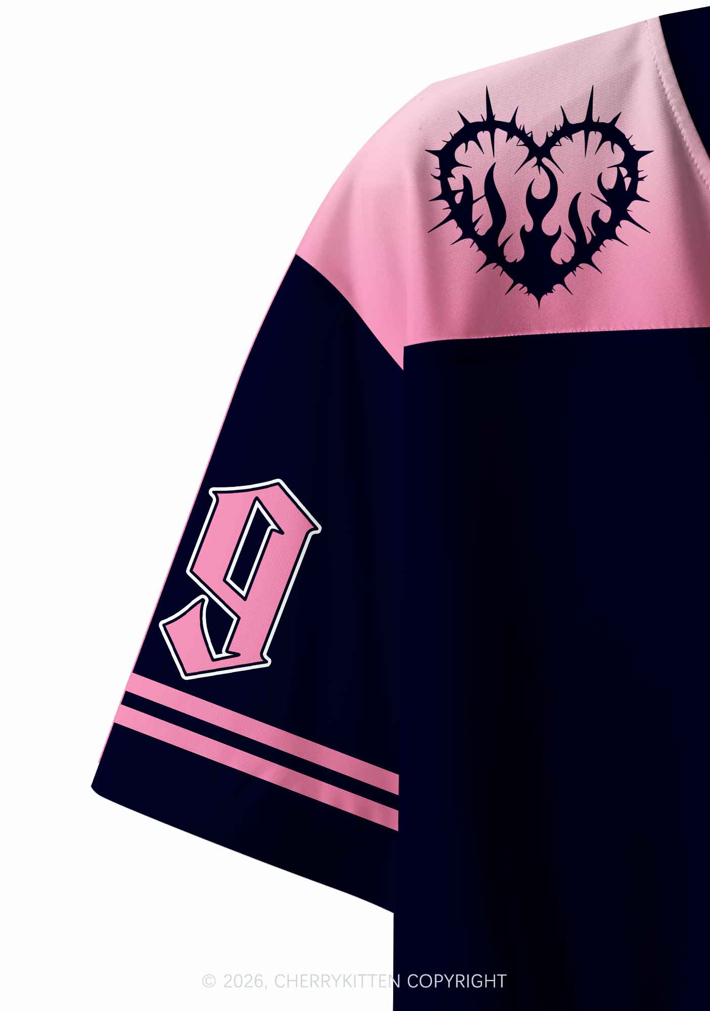 Pink Black Gay King Pride Y2K Crop Sport Jersey Shirts Cherrykitten