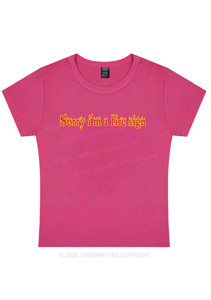 Fire Sign Y2K Baby Tee Cherrykitten