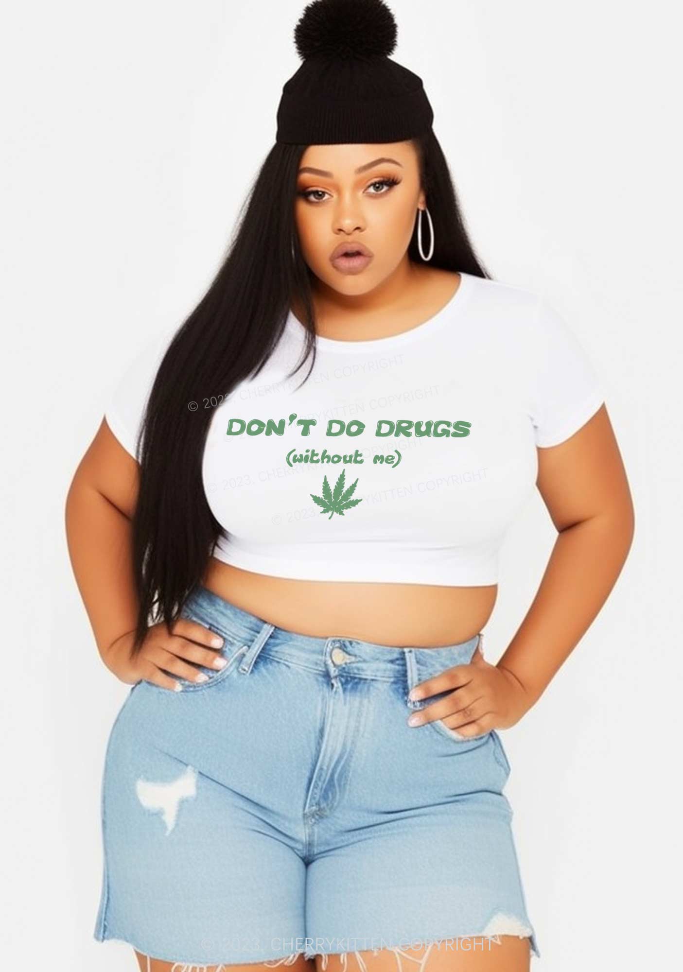 Curvy Don't Do Without Me Baby Tee Cherrykitten