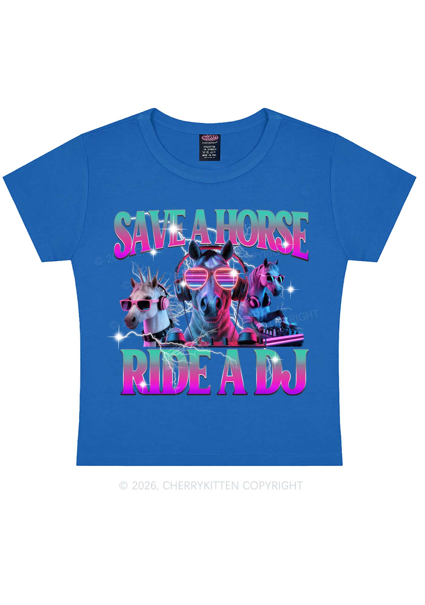 Save DJ Horse Y2K Baby Tee Cherrykitten