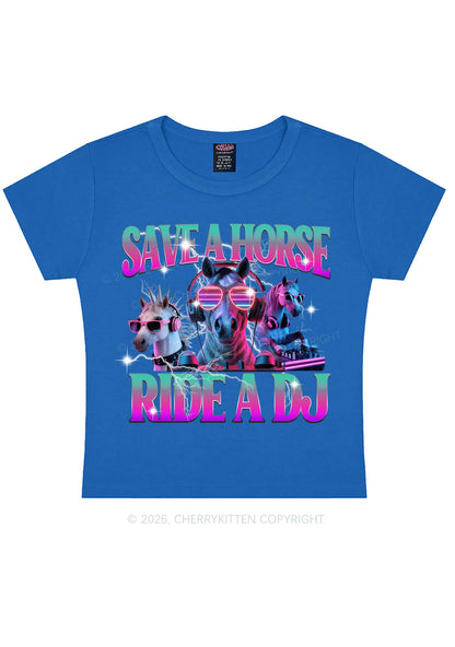 Save DJ Horse Y2K Baby Tee Cherrykitten