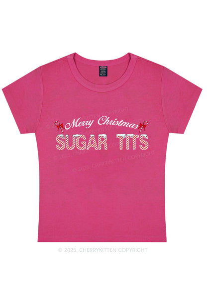 Christmas Sugar Txts Y2K Baby Tee Cherrykitten