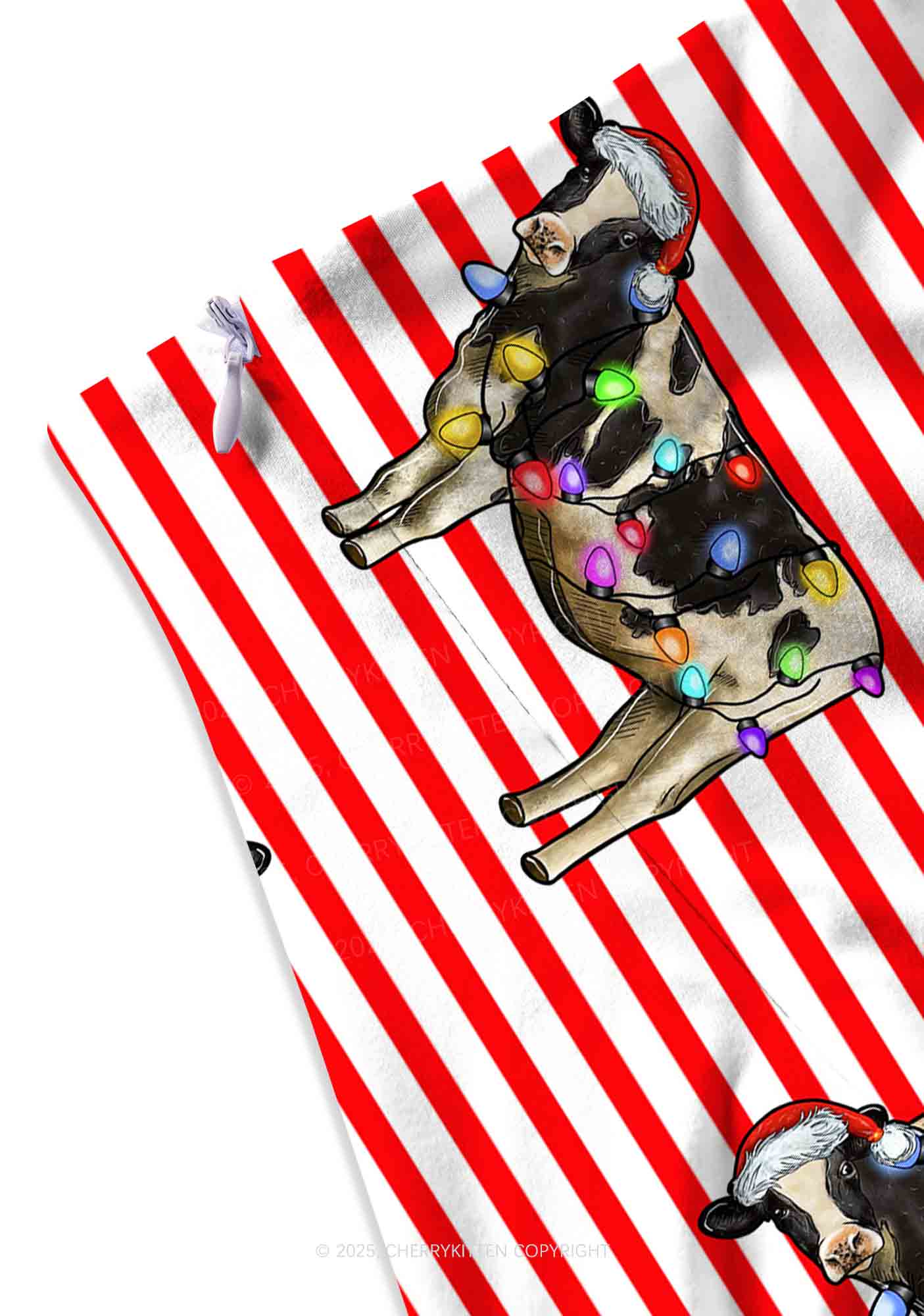 Christmas Cow Y2K Print Mini Skirt Cherrykitten