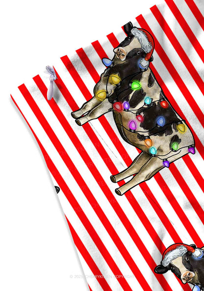 Christmas Cow Y2K Print Mini Skirt Cherrykitten