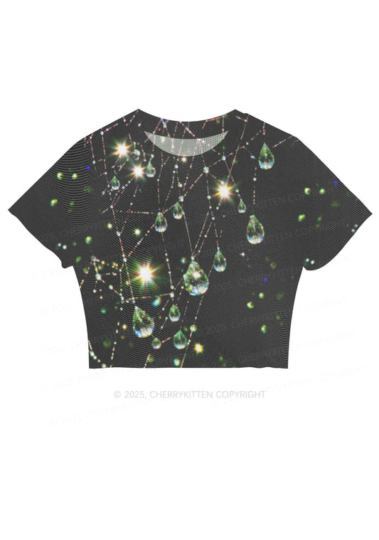 Dew Web Y2K Mesh Crop Top Cherrykitten