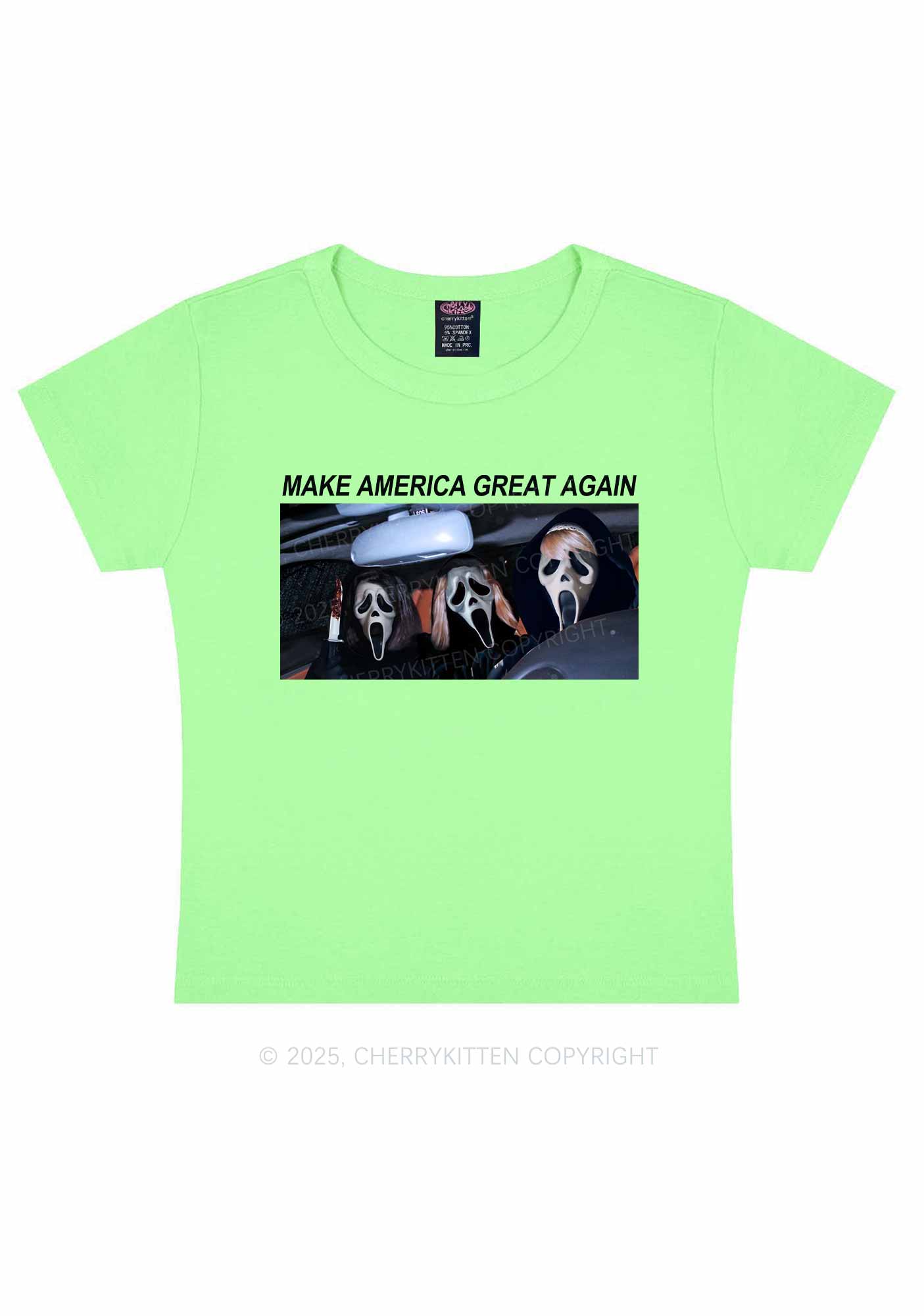 Halloween Ghost Make America Great Again Y2K Baby Tee Cherrykitten