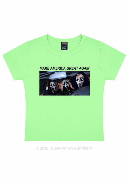 Halloween Ghost Make America Great Again Y2K Baby Tee Cherrykitten