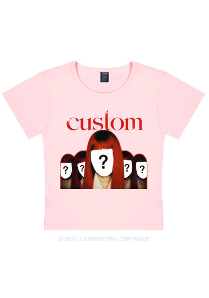 Custom Five Portraits Y2K Baby Tee Cherrykitten