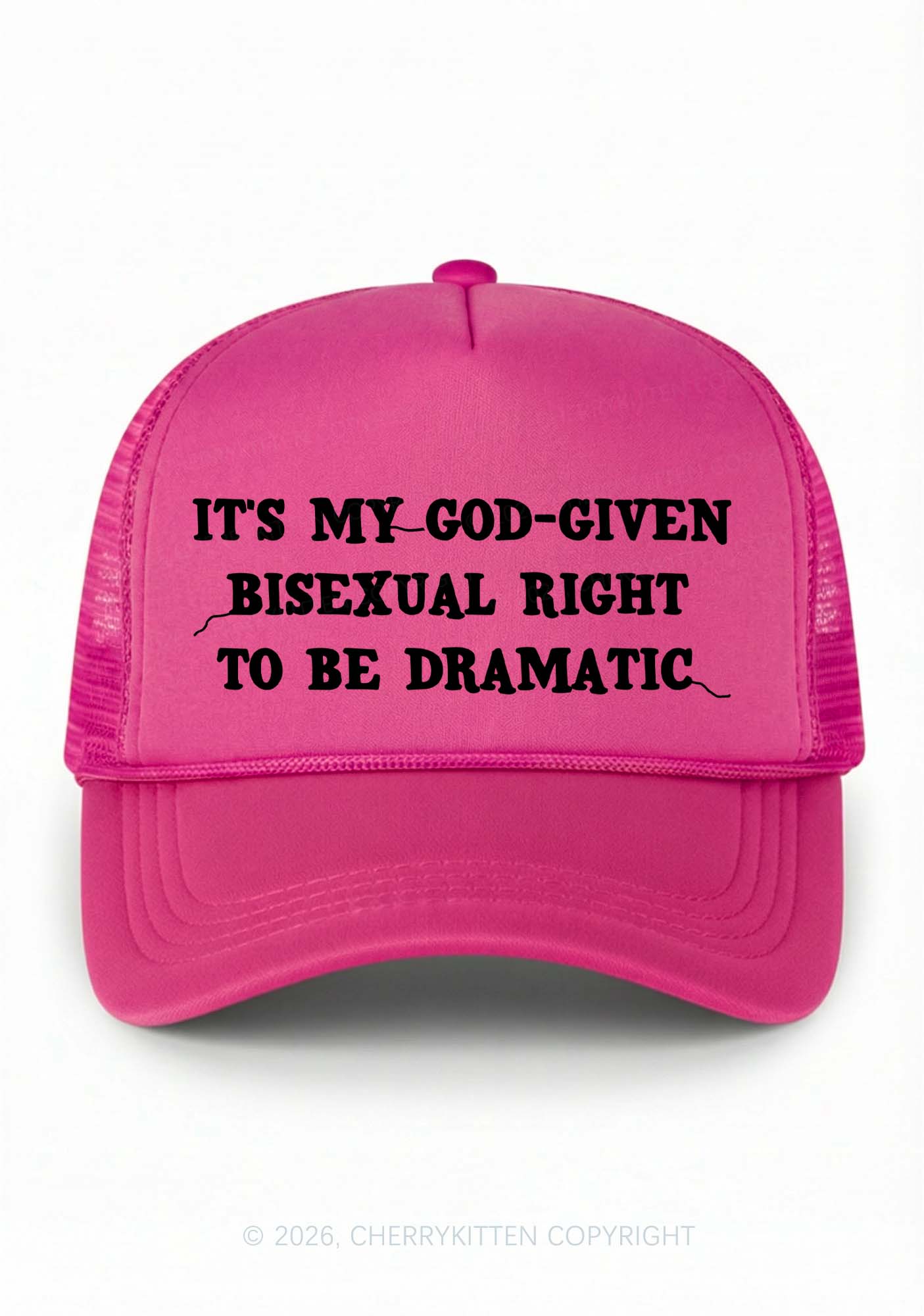 God Given Bisexual Right Pride Y2K Trucker Hat Cherrykitten