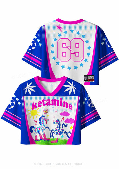 Heart Spotted Pony Y2K Crop Sport Jersey Shirts Cherrykitten
