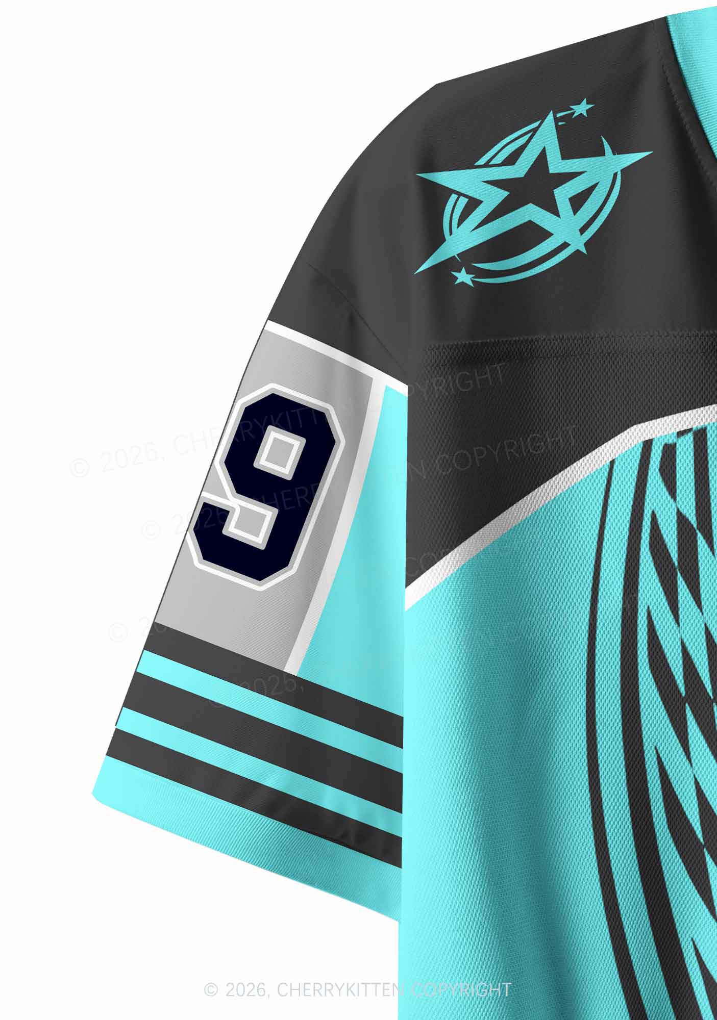 Blue Lesbian Prince Pride Y2K Crop Sport Jersey Shirts Cherrykitten
