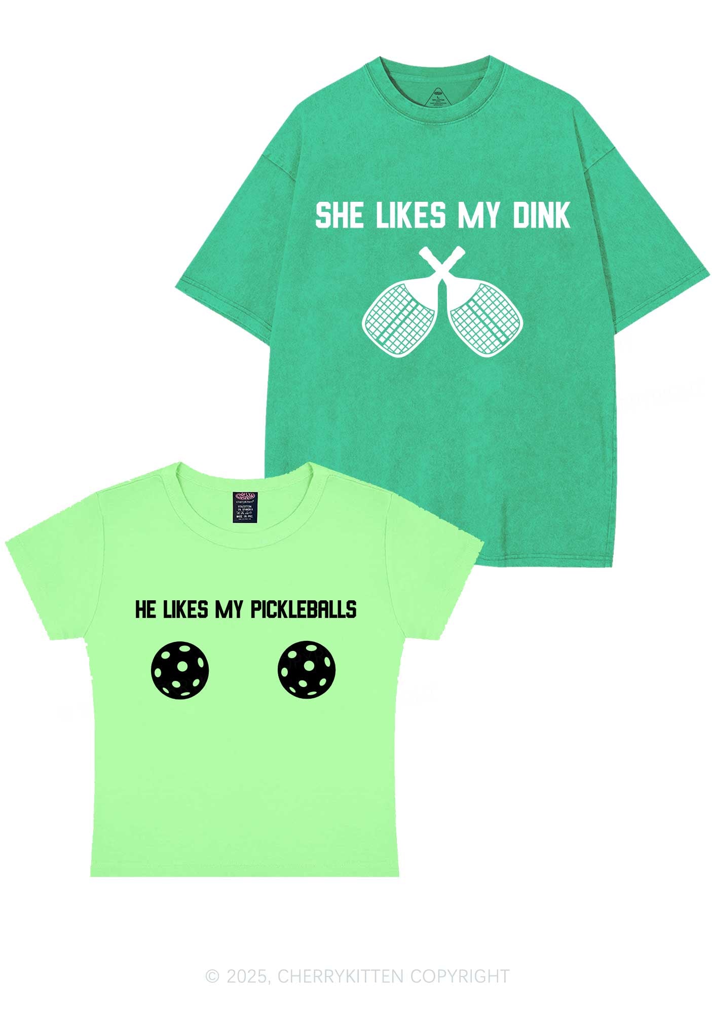 Pickleball Couple Y2K Valentine's Day Couple Shirt Cherrykitten
