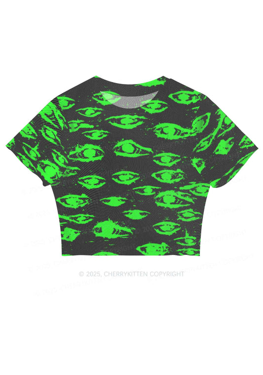 Glimmering Eyes Y2K Mesh Crop Top Cherrykitten