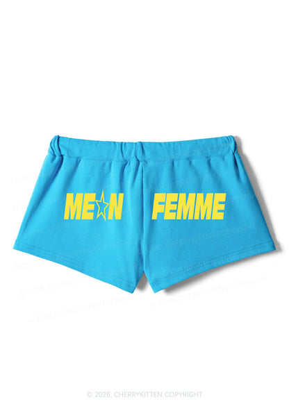 Mean Femme Pride Y2K Drawstring Mini Shorts Cherrykitten
