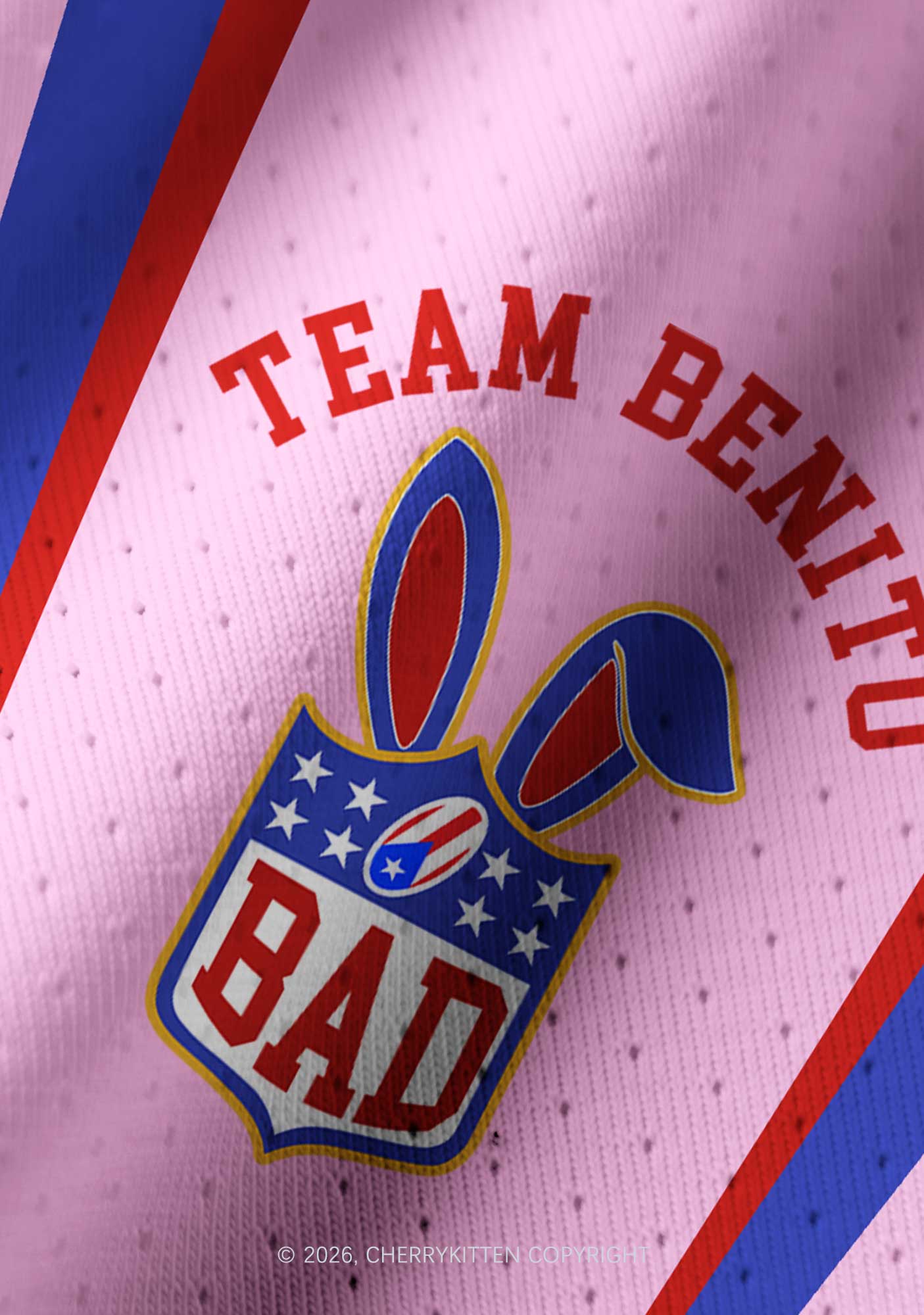 Pink Football Bunny Y2K Crop Football Jersey Shirts Cherrykitten