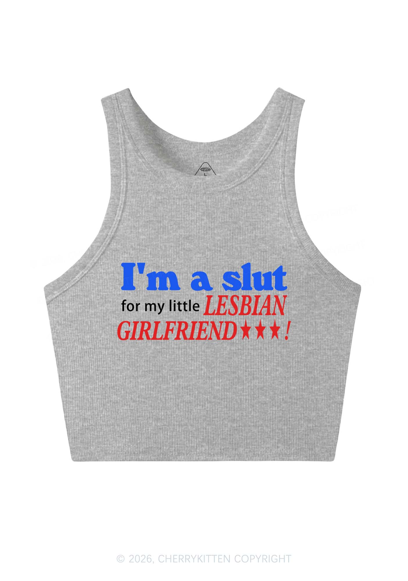 Slxt For Lesbian Girlfriend Pride Y2K Crop Tank Top Cherrykitten