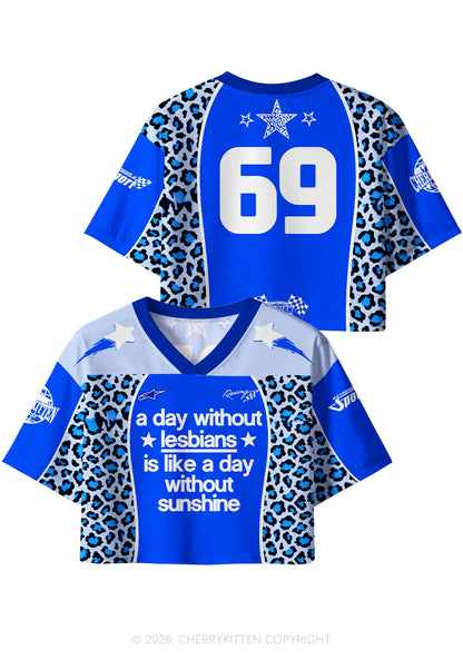 A Day Without Lesbians Pride Y2K Crop Sport Jersey Shirts Cherrykitten
