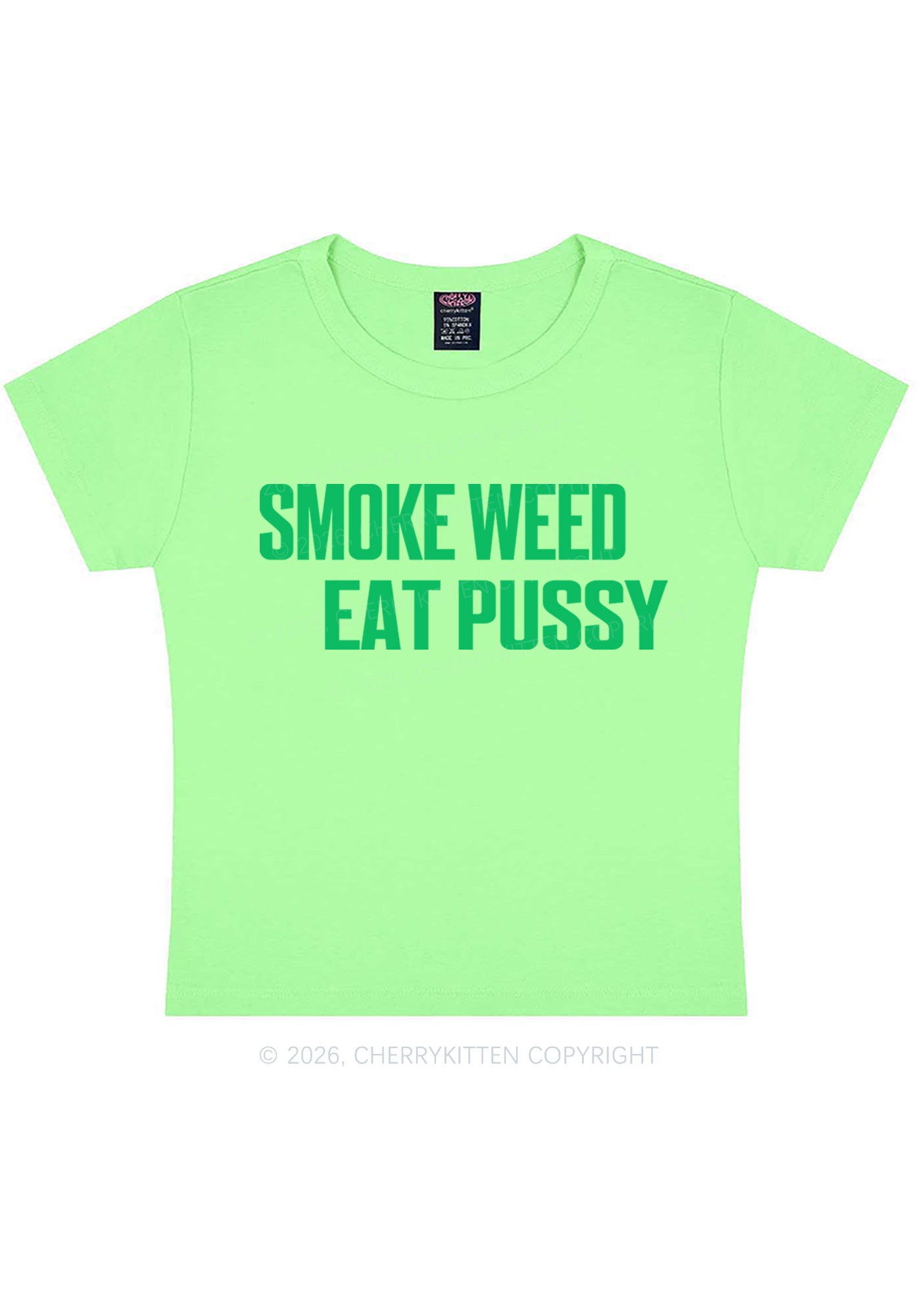 Smoke Wxxd Eat Puxxy Y2K Baby Tee Cherrykitten