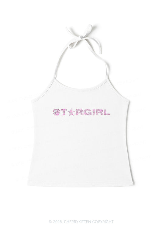 Rhinestone Red Stargirl Y2K Halter Neck Cami Cherrykitten