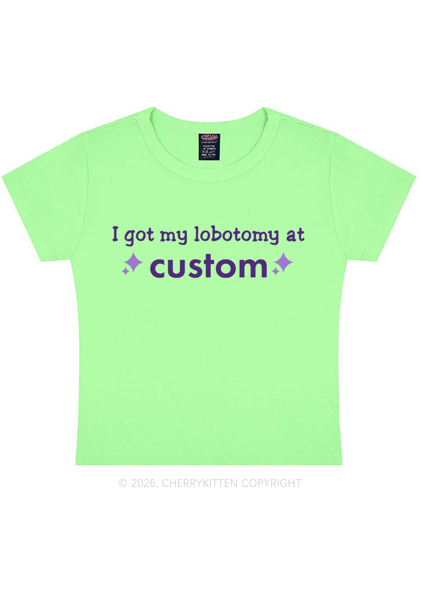 I Got My Lobotomy At Custom Y2K Baby Tee Cherrykitten