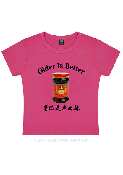Older Is Better Y2K Baby Tee Cherrykitten