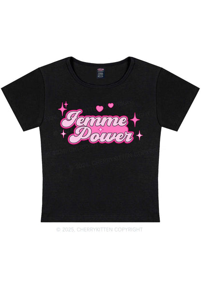 Femme Power Y2K Baby Tee Cherrykitten