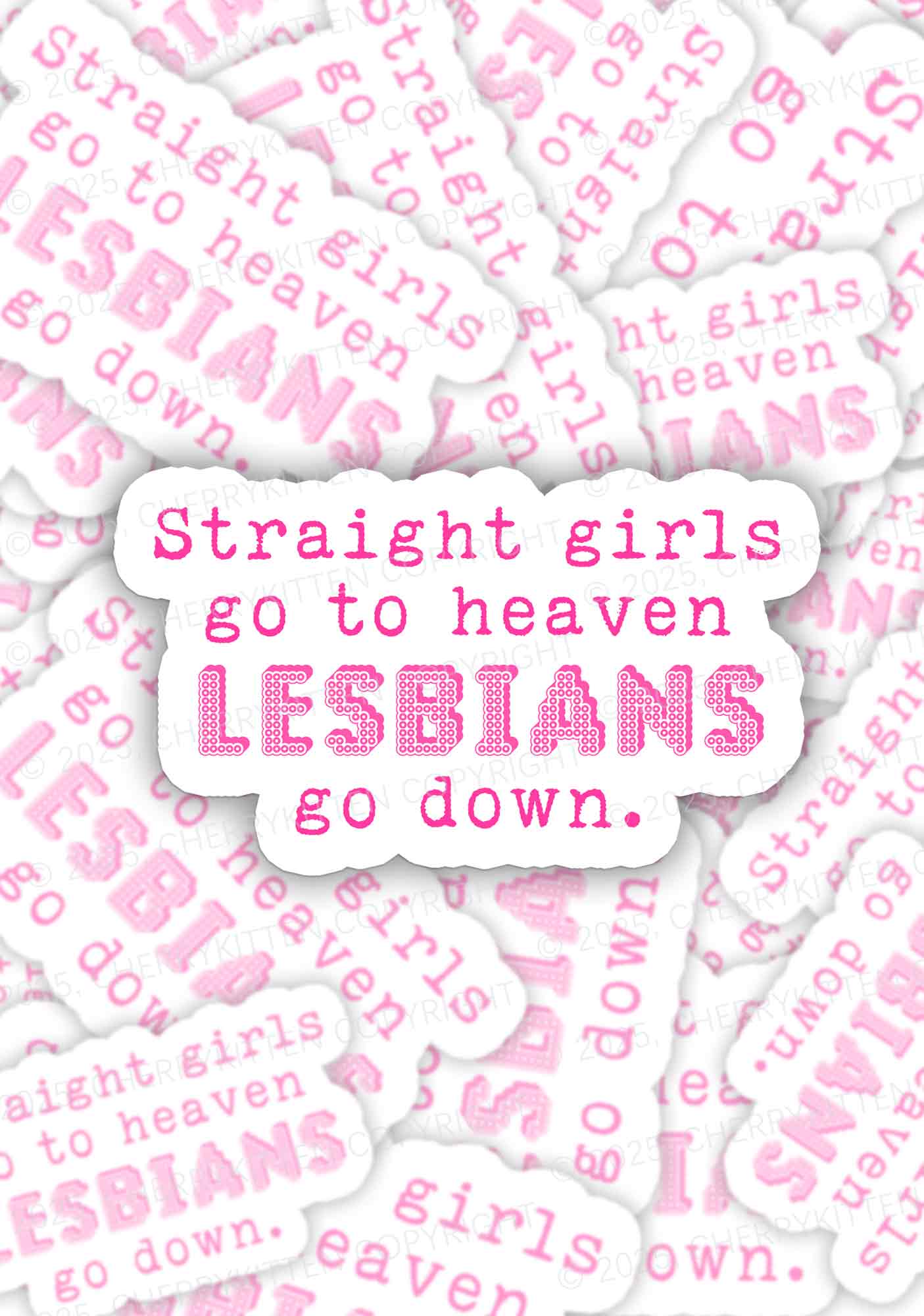 Lesbians Go Down Pride 1Pc Y2K Sticker Cherrykitten