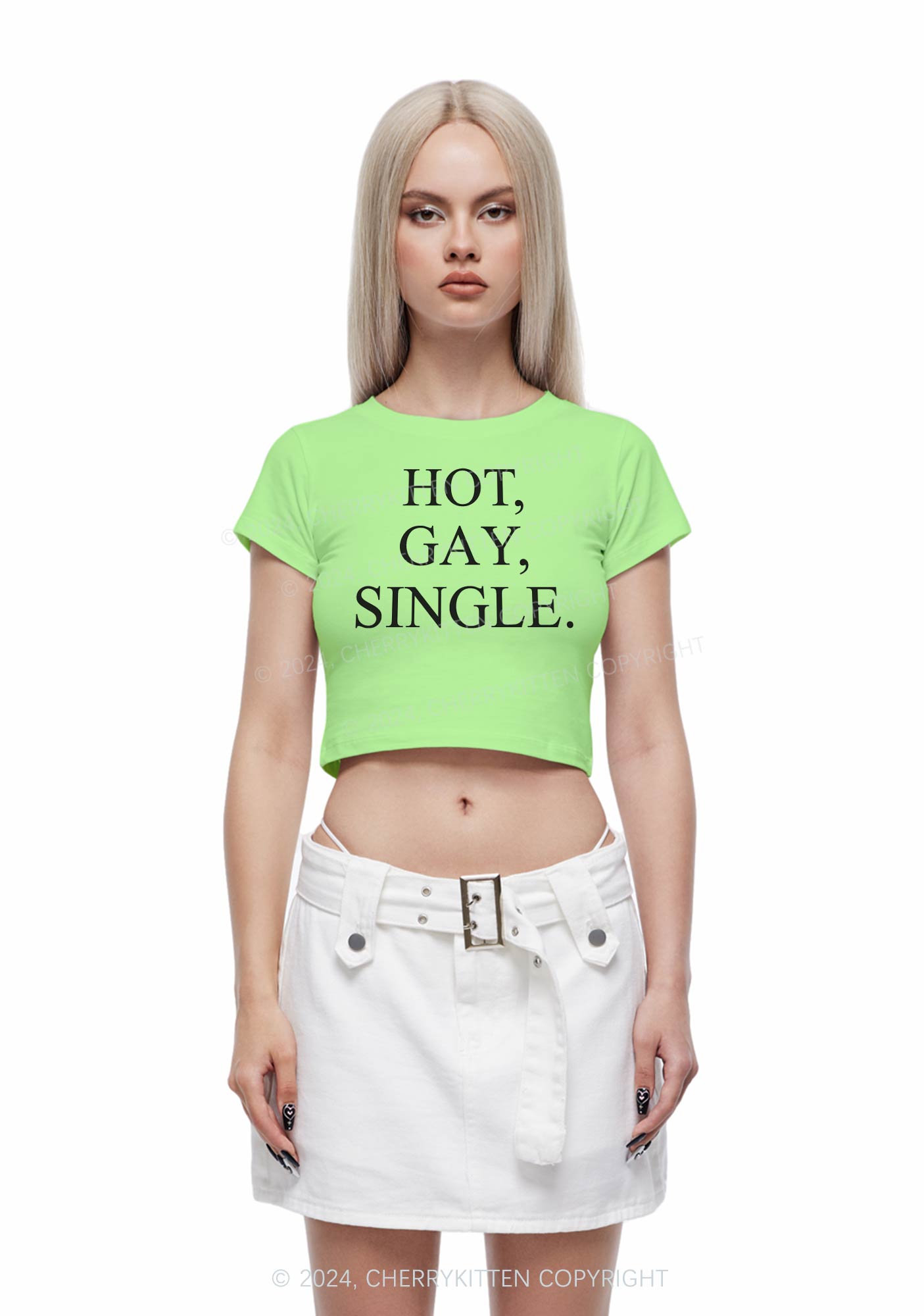 Hot Gay Single Y2K Baby Tee Cherrykitten