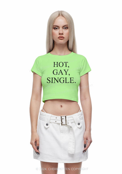 Hot Gay Single Y2K Baby Tee Cherrykitten