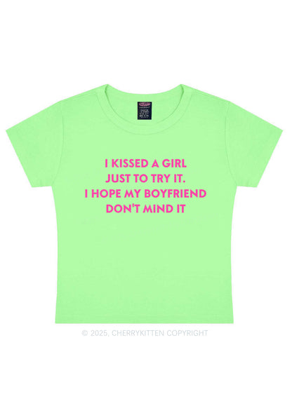 I Just Kissed A Girl Pride Y2K Baby Tee Cherrykitten